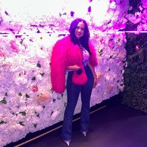 Vibrant Pink Faux Fur Coat